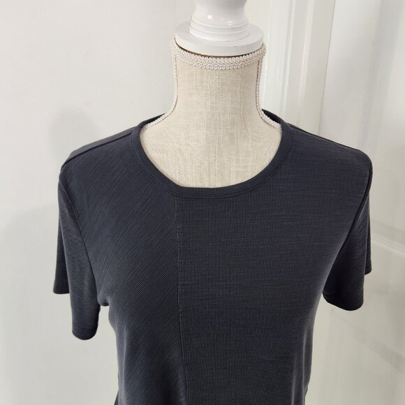 Athleta Top Womens SP Gray Relaxed Tee Asymmetrical Drapey Soft Travel Casual - Picture 2 of 13